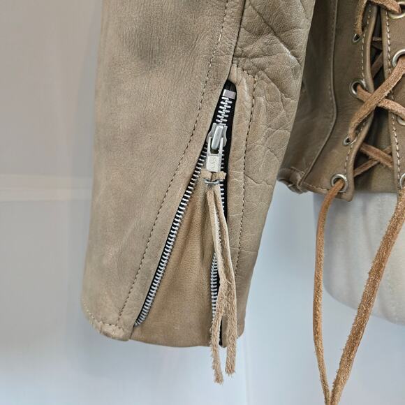Hot Leathers Leather Biker Motorcycle Jacket Small tan brown - Picture 6 of 17